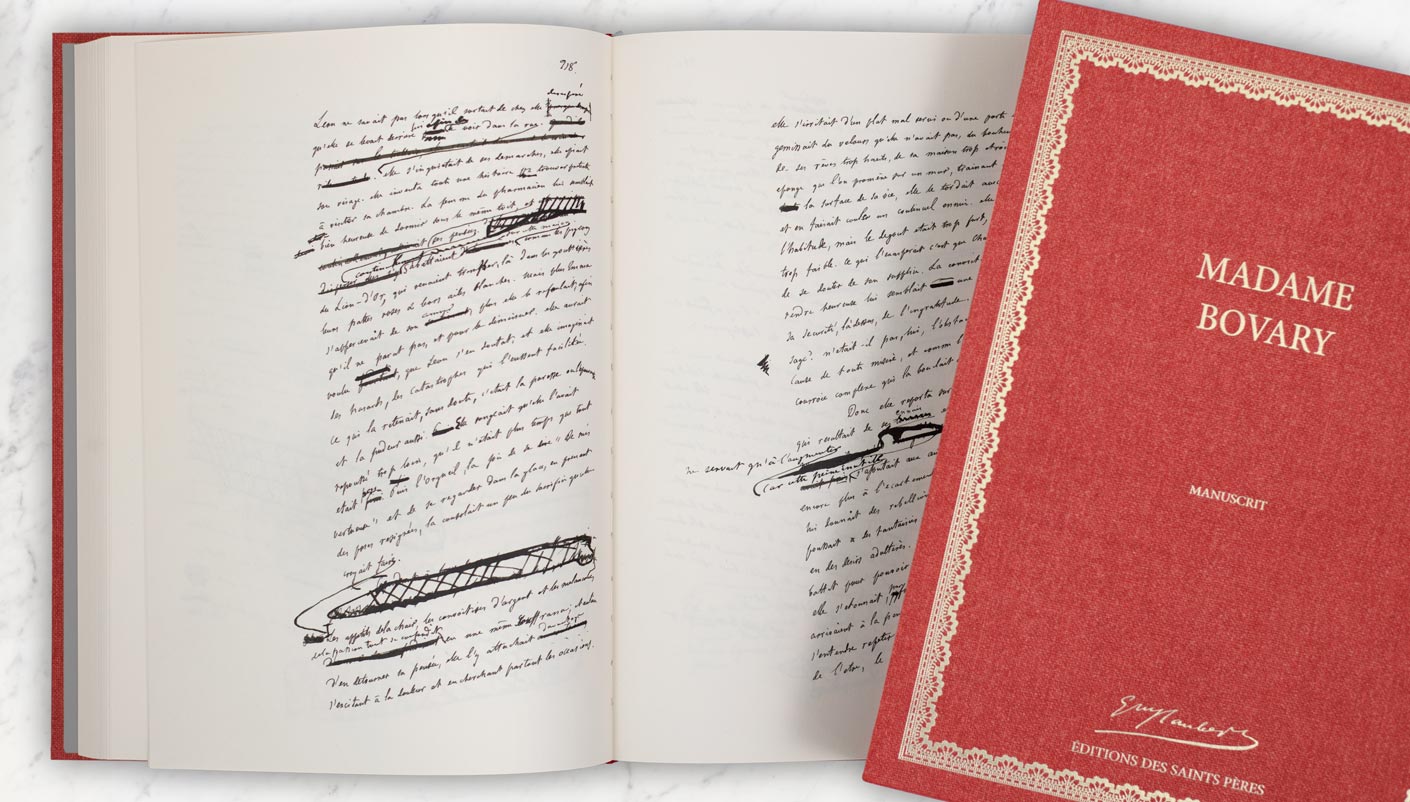 edição manuscrita de Madame Bovary por Flaubert