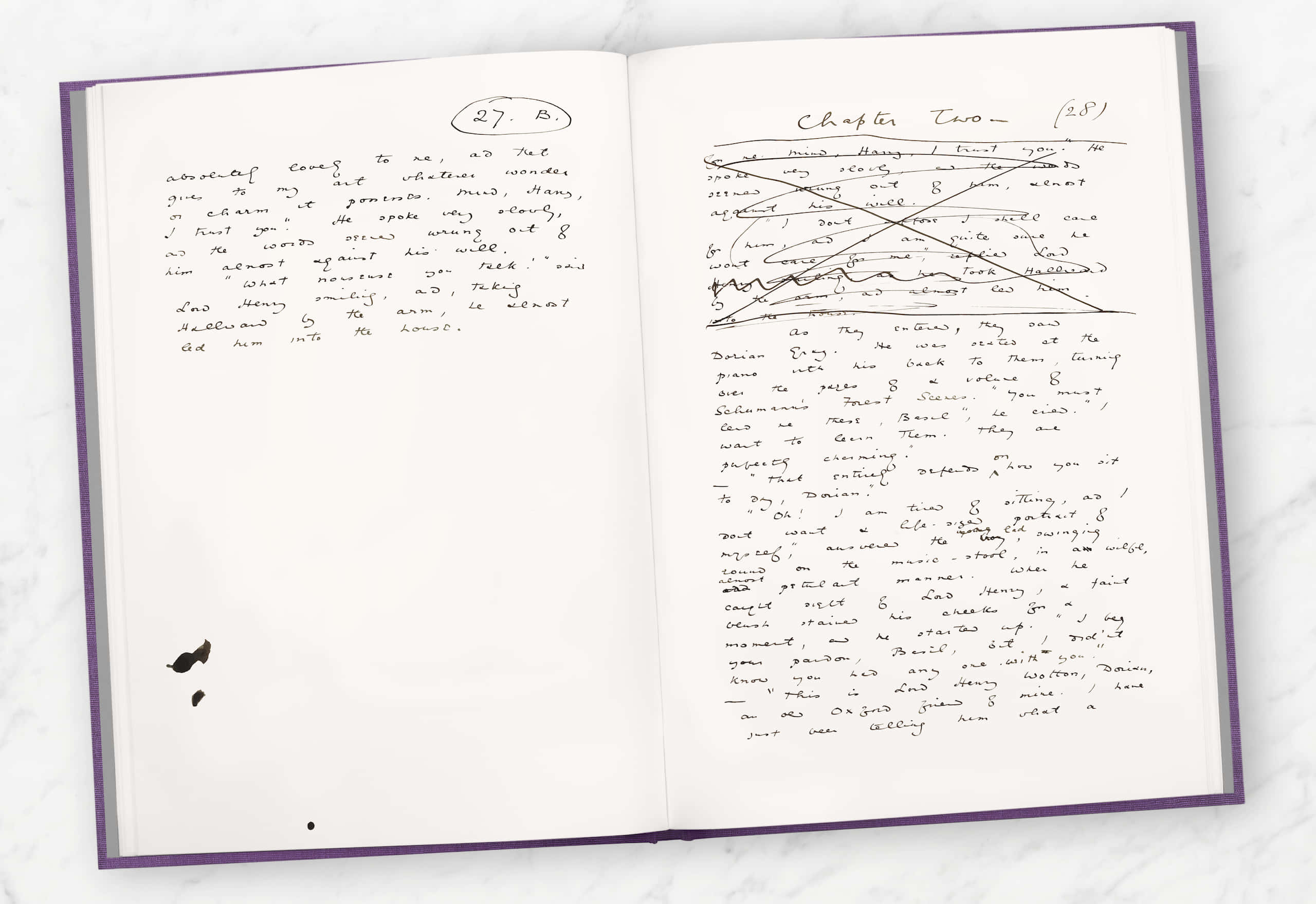 Manuscrit du Portrait de Dorian Gray